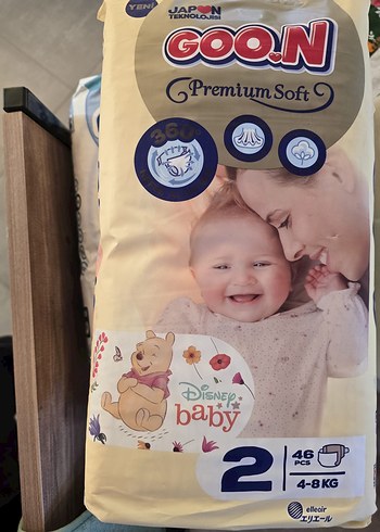 GOO.N Premium Soft Bebek Bezi No:2 (4-8 kg) 46 Adet