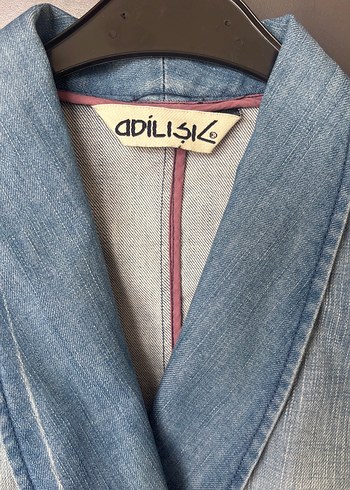 Düğmeli Mavi Denim Kadın Ceket - Görsel 3