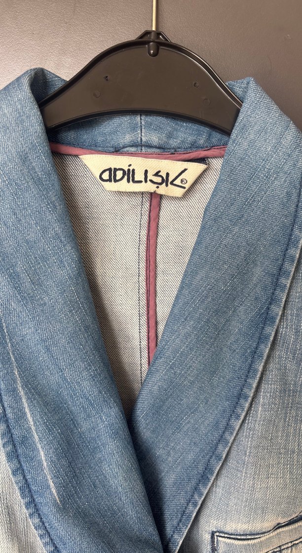 Düğmeli Mavi Denim Kadın Ceket - Görsel 3