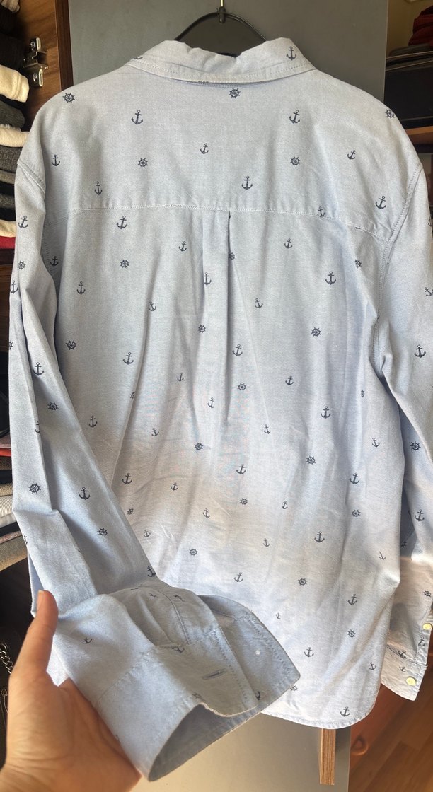 Gri Denim Erkek Uzun Kollu Gömlek - Görsel 5