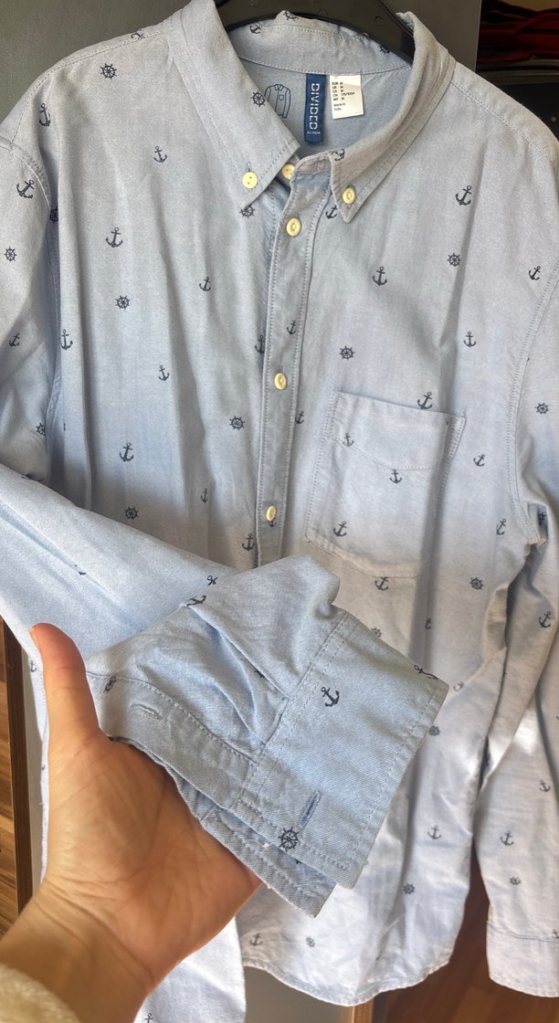 Gri Denim Erkek Uzun Kollu Gömlek - Görsel 3