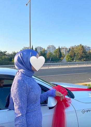 Mor Simli Pullu Abiye