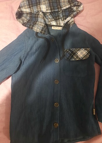 Kadın Lacivert Denim Düğmeli Gömlek