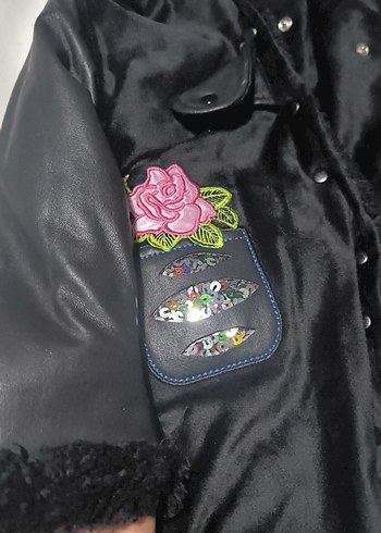 Nakışlı Kürklü Siyah Bebek Kız Tulumu - Görsel 5