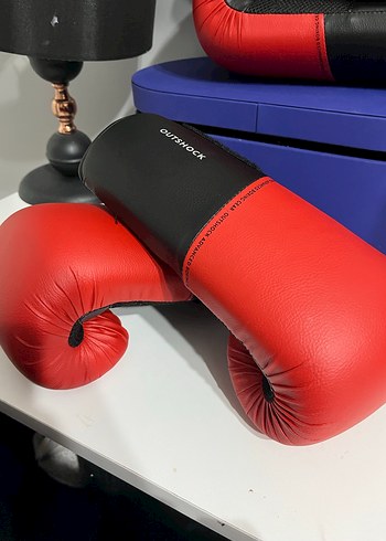 Kırmızı Deri kadın Boks Eldiveni Velcro