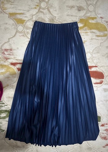 Kadın Lacivert Pilili Uzun Etek - Görsel 2