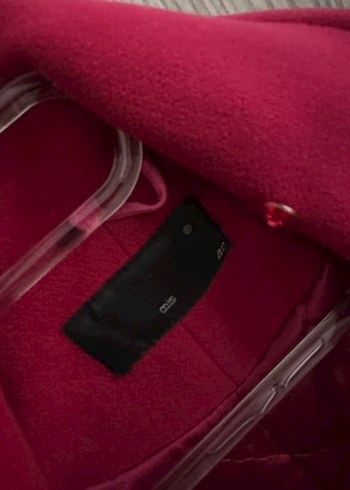 Düğmeli Kırmızı Kadın Kaban - Görsel 2