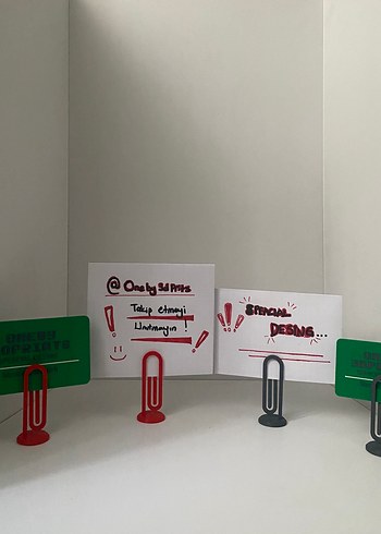 Beden Ataç Şeklinde Not / Kağıt Tutucu Mini Masa Dekoru