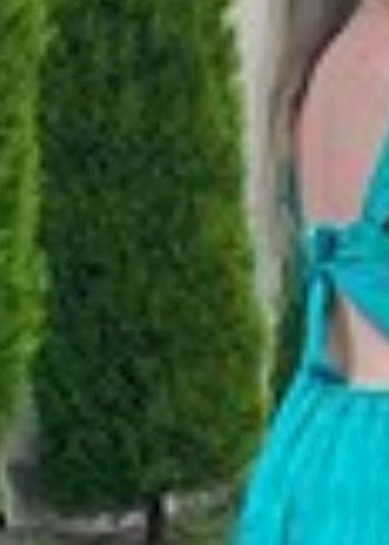 Saten Kumaşlı Turkuaz Bohem Stiletto - Görsel 2