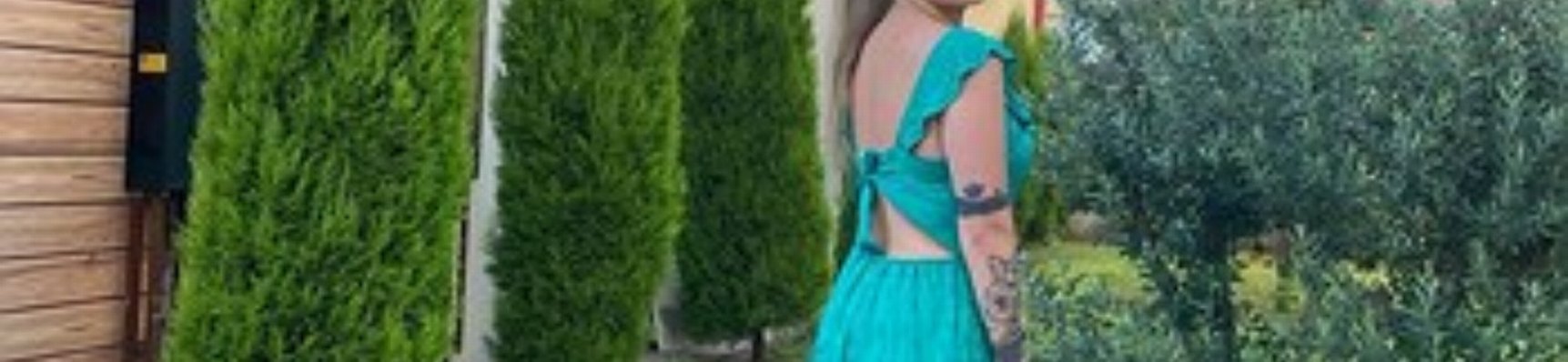 Saten Kumaşlı Turkuaz Bohem Stiletto - Görsel 2