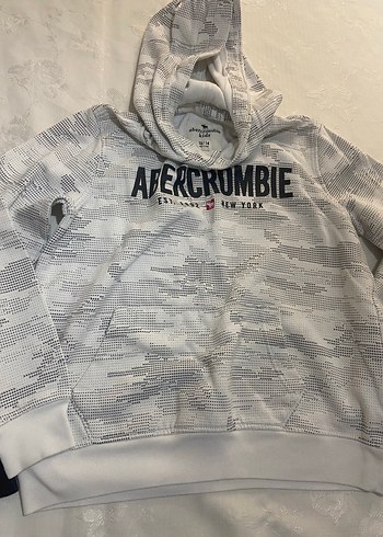 13-14 Yaş Beden Erkek Çocuk Gri Baskılı Sweatshirt Kapüşonlu