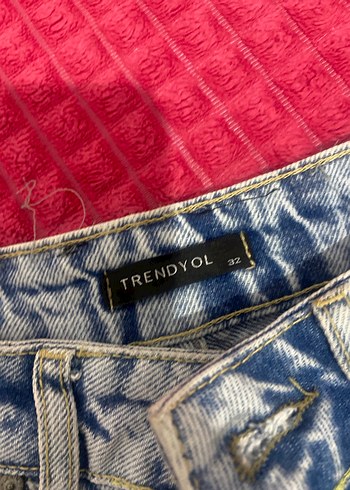 Trendyol & Milla Gri Batik Desenli Midi Kadın Kot Pantolon