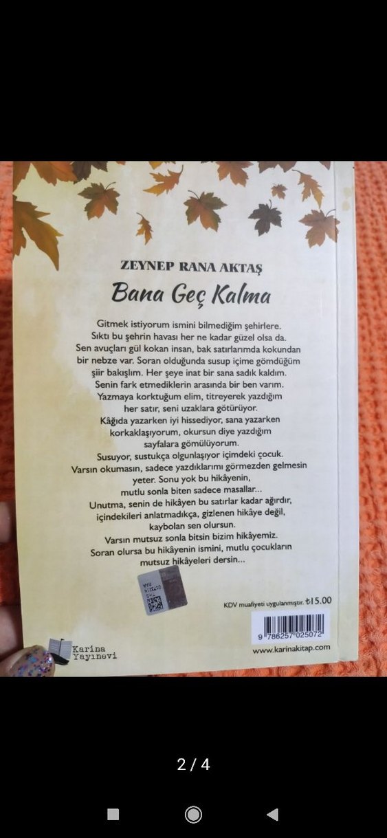 Bana Geç Kalma - Zeynep Rana Aktaş - Görsel 2