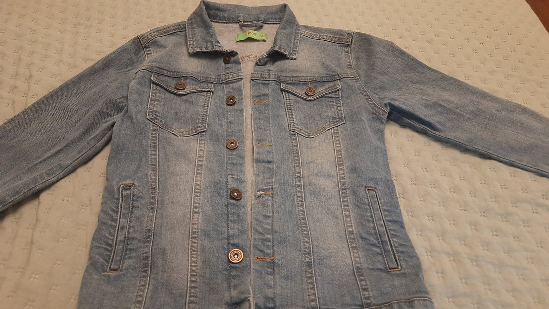 Düğmeli Kadın Mavi Denim Ceket - Görsel 3