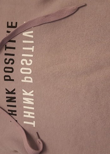 Pembe Kapüşonlu Yazılı Sweatshirt - Görsel 3