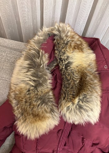 Bordo Renkli Kadın Mont - Görsel 5