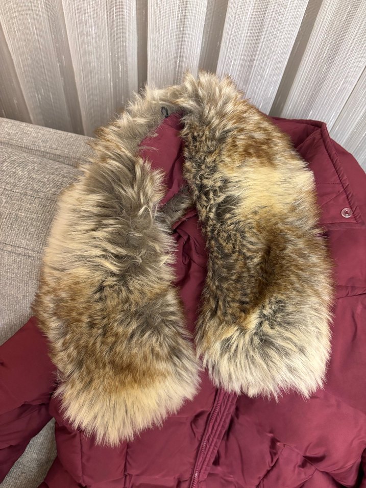 Bordo Renkli Kadın Mont - Görsel 5