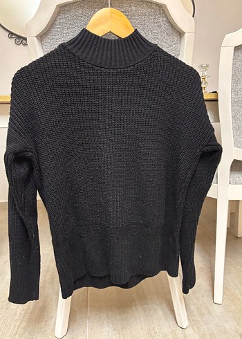 Düğmeli Siyah Kadın Kazak - Görsel 2