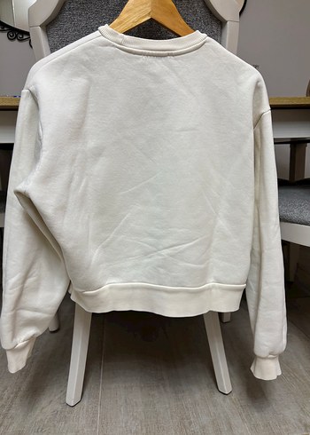 Beyaz Baskılı Kadın Sweatshirt - Görsel 3