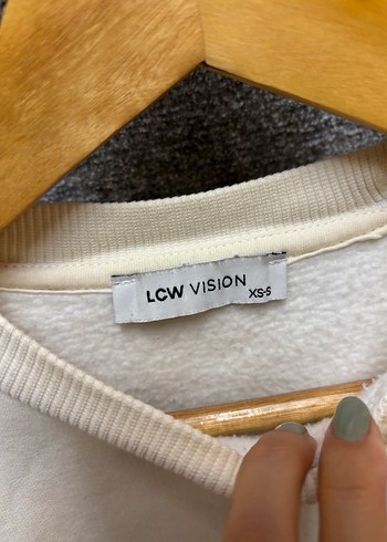 Beyaz Baskılı Kadın Sweatshirt - Görsel 2