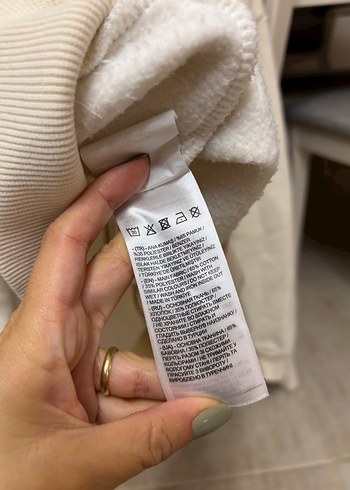 Beyaz Baskılı Kadın Sweatshirt - Görsel 4