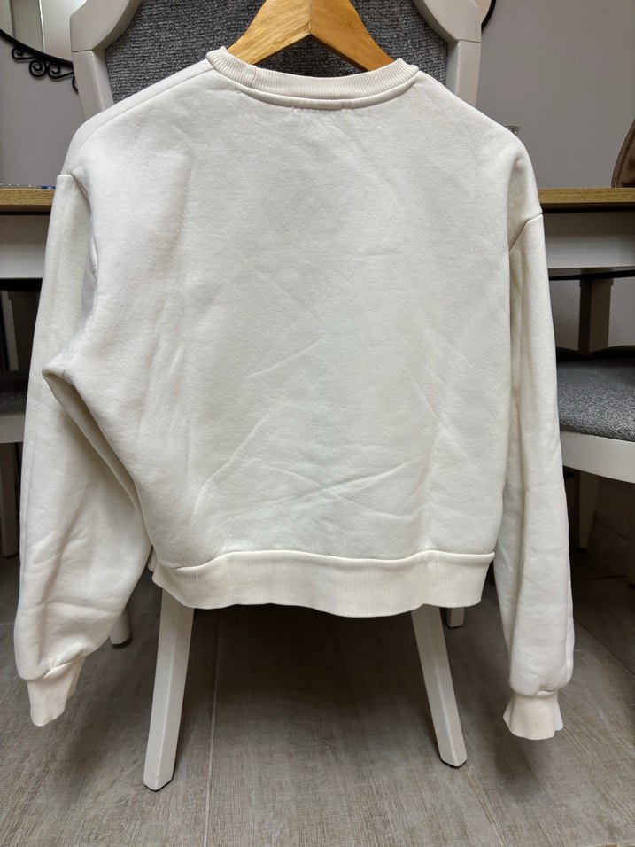 Beyaz Baskılı Kadın Sweatshirt - Görsel 3