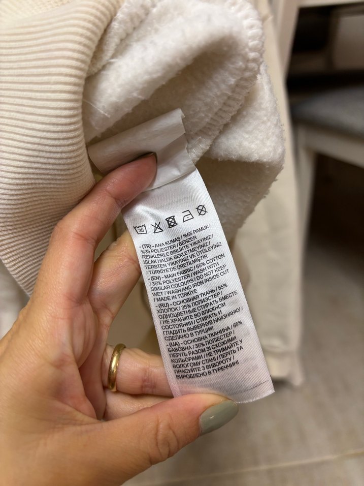 Beyaz Baskılı Kadın Sweatshirt - Görsel 4