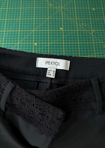 ipekyol Siyah Dantel Detayli Pantolon