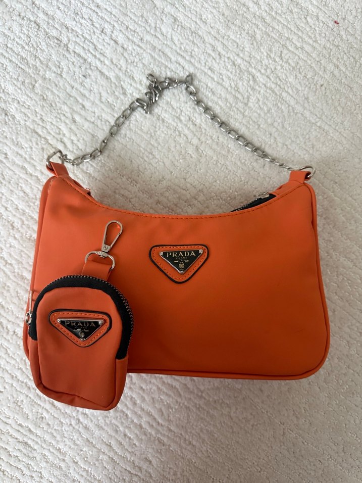 Zincir Detaylı Turuncu Kadın Çanta - Görsel 2