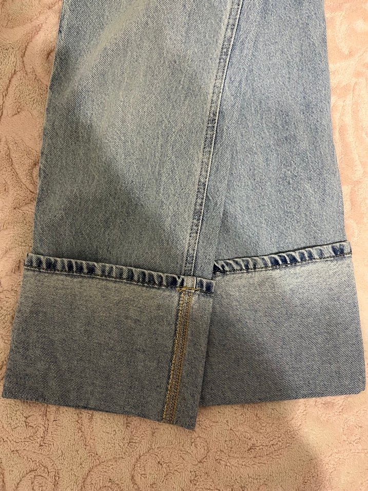 Kadın Gri Denim Midi Boy Kot Pantolon - Görsel 3