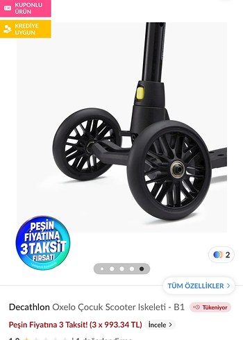 Decathlon Mavi Çocuk Scooter'ı