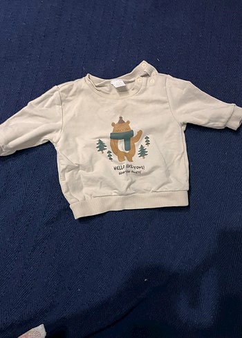 Beyaz Erkek Çocuk Uzun Kollu Sweatshirt