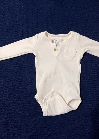 3 Ay Beden Uzun Kollu Gri Bebek Çıtçıtlı Body
