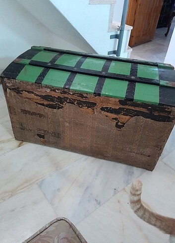 Beden yeşil Renk Vintage çeyiz sandık