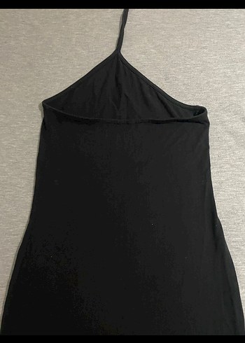 H&M Yüksek Yakalı Siyah Midi Kadın elbise