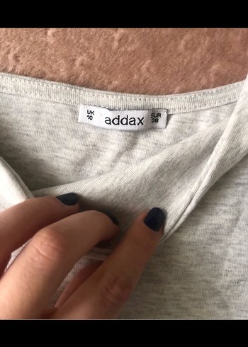 Addax Tek Omuzlu Gri Crop Top