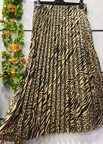 Leopar Desenli Uzun Piliseli Etek - Görsel 3