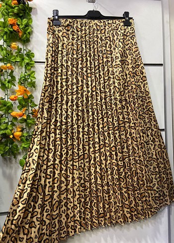 Leopar Desenli Uzun Piliseli Etek - Görsel 2