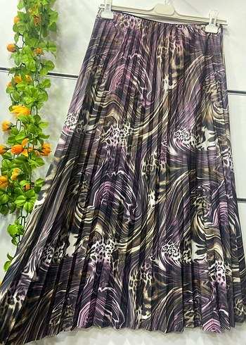 Leopar Desenli Uzun Piliseli Etek - Görsel 4