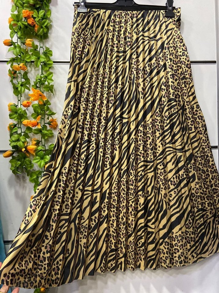 Leopar Desenli Uzun Piliseli Etek - Görsel 3