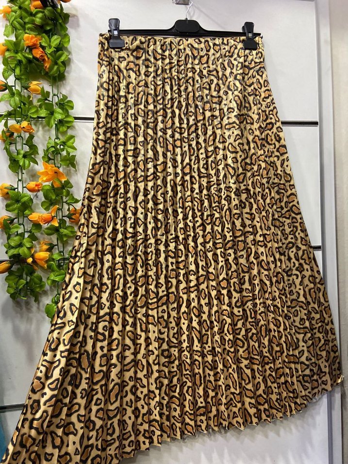 Leopar Desenli Uzun Piliseli Etek - Görsel 2