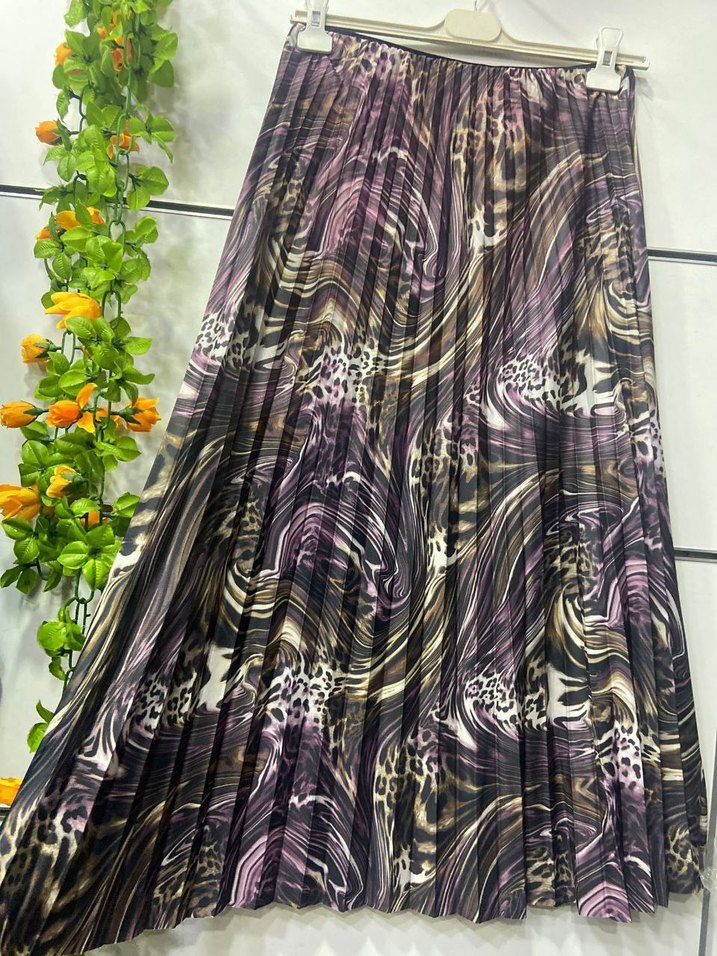 Leopar Desenli Uzun Piliseli Etek - Görsel 4