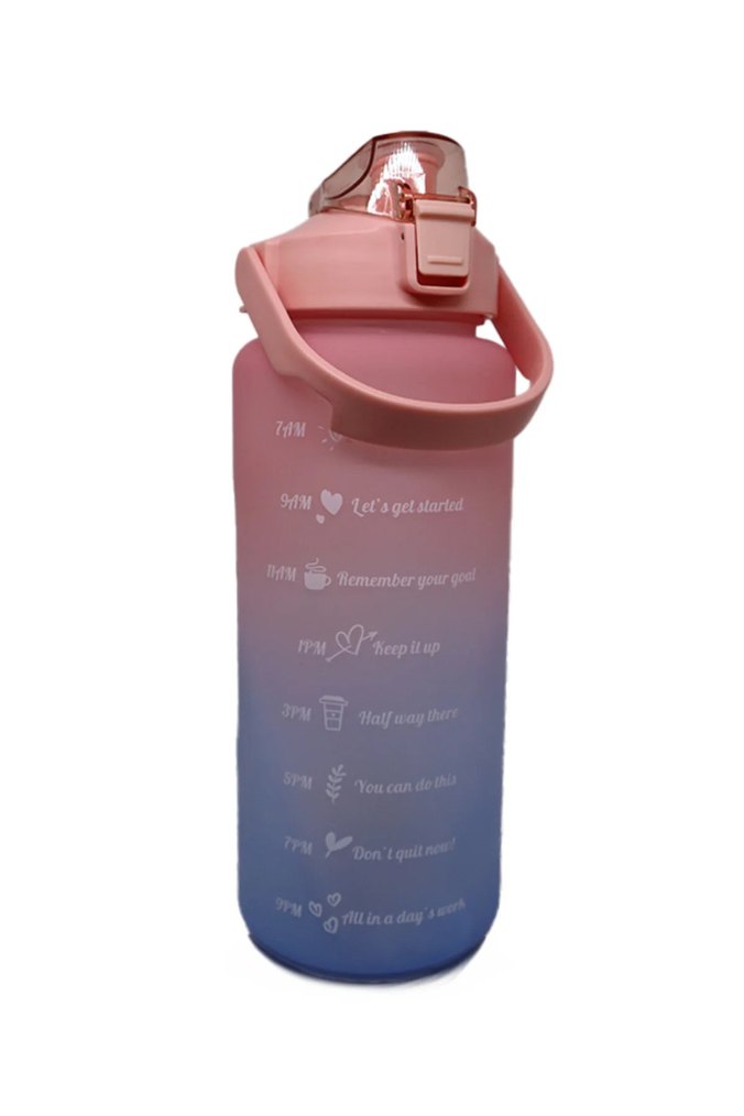 Motivasyonel Su Matarası Su Şişesi Suluk 2 Litre - Görsel 2