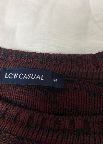 LC Waikiki Bordo Erkek Örgü Yün Kazak, Bisiklet Yaka, Rahat Kesim