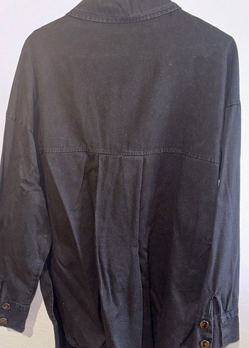 40 Beden siyah Renk Düğmeli Siyah Denim Kadın Gömlek
