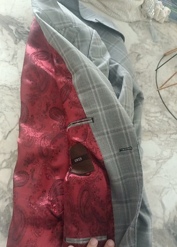 Gri Ekose Desenli Erkek Takım Ceketi - Görsel 8