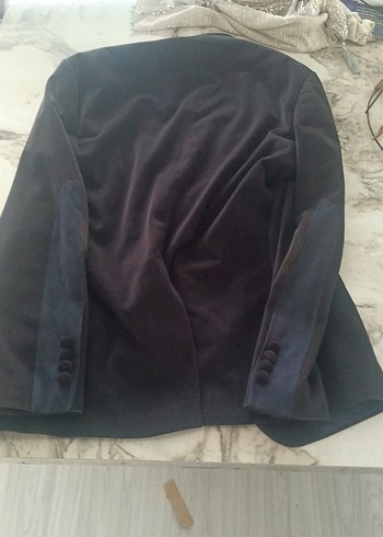 Düğmeli siyah Erkek Takım Elbise Ceketi - Görsel 6