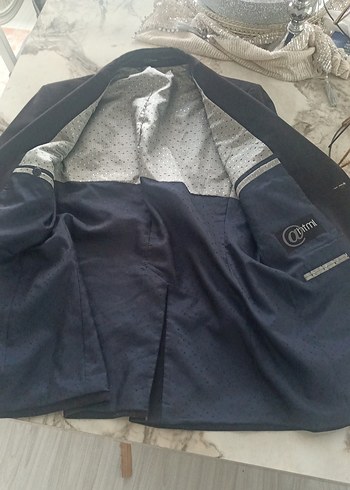 Düğmeli siyah Erkek Takım Elbise Ceketi - Görsel 3