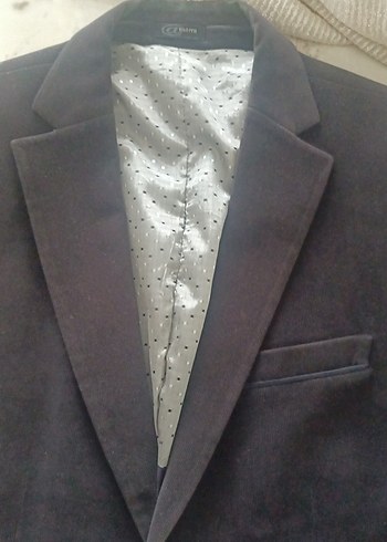 Düğmeli siyah Erkek Takım Elbise Ceketi - Görsel 2