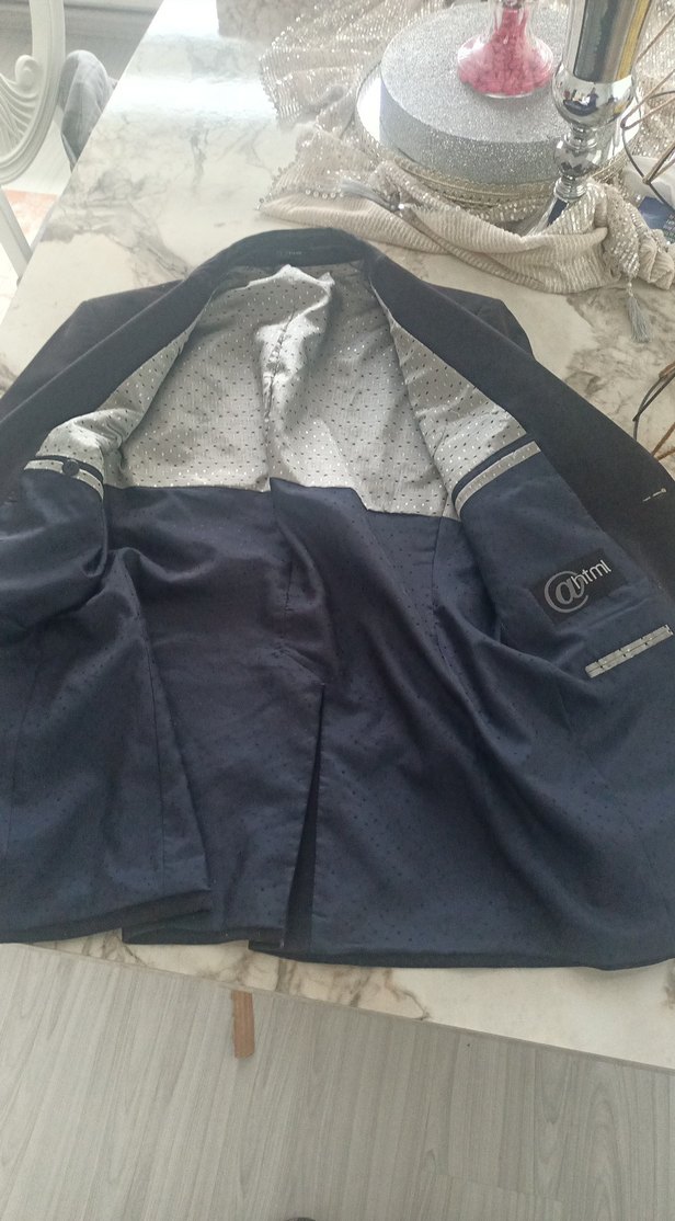 Düğmeli siyah Erkek Takım Elbise Ceketi - Görsel 3